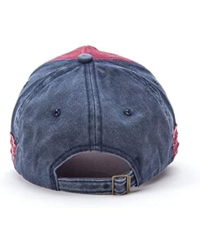 RebelBoat Unisex 1969 Denim Caps | Casual Sports Summer Outdoor Activities Cap for Men and Women | Denim Baseball Cap for Men | Embroidered Vintage Style | Adjustable Running Hat (Blue & Maroon) 3