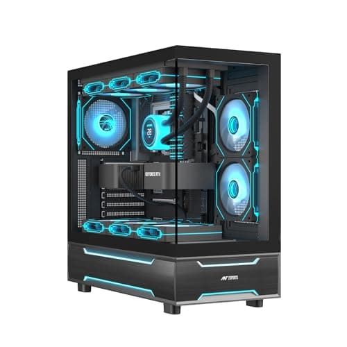 Ant Esports Crystal X6 Pro Mid-Tower Computer Case/Gaming Cabinet - Black| Support ATX,M-ATX,M-ITX | Pre-Installed 6 ARGB Fans