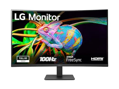 LG 32MR50C -32 Inch Full HD Curved Monitor (1920 x 1080) with 100Hz, 5ms, VA Panel, AMD FreeSync™, HDMI X 2, VGA, Headphone Out, Tilt, Reader Mode, Flicker Safe, 3-Side Virtually Borderless