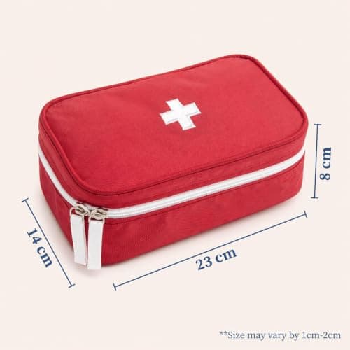 shyam Dealshub First Aid Kit Bag with Antiseptic Cream, Bandages & Scissors, 23x14x8 cm 2