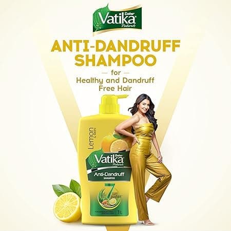 Dabur Vatika Lemon Anti-Dandruff Shampoo - 1 L | Reduces Dandruff from 1st Wash | Moisturises Scalp | Provides Gentle Cleansing, Conditioning & Nourishment to Hair 2
