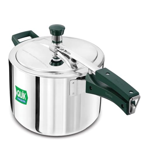 Hawkins 5 Litre Pressure Cooker | Stainless Steel | Quik | Straight Body | Induction Compatible | Ideal for 5–7 persons | Silver (QSP50)|Induction and Gas Stove Compatible