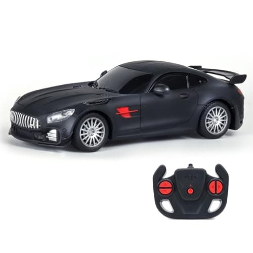 Amazon Brand - Jam & Honey Remote Control Car for Kids | High-Speed RC Car with Rechargeable Lithium Battery | Type-C Charging | LED Headlights | Black