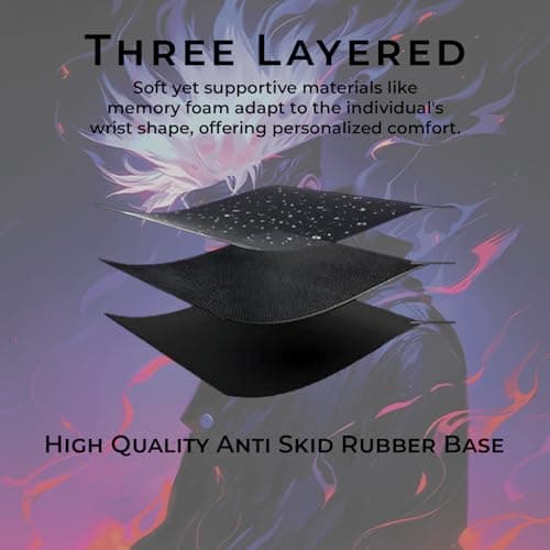 BESTOR Assassin Warrior Gaming Mouse Pad Gojo Mouse pad with Precise Cut Edges, Waterproof Surface & Non-Slip Rubber Base Stitched Edges Gaming Mouse Mat for Laptop (60cmx34cm) 3