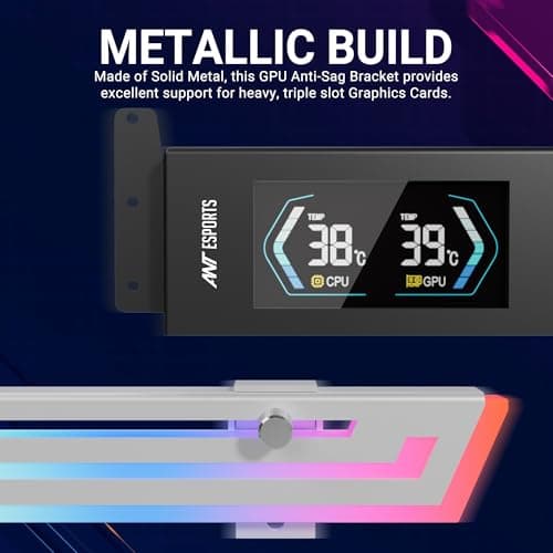 Ant Esports GCB200 ARGB GPU Holder & Anti Sag Bracket with Temperature Display and Built-in ARGB Strip (Black) 4