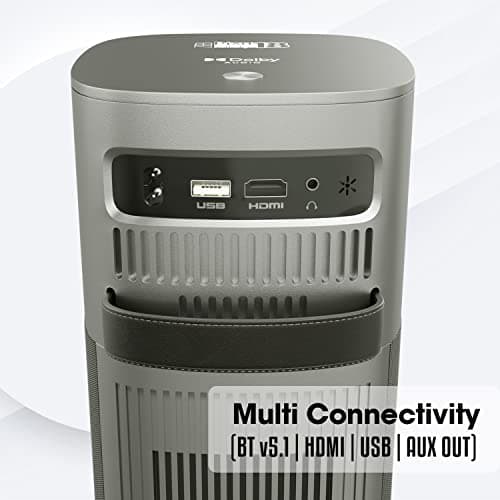 ZEBRONICS PIXAPLAY 18,Smart LED Vertical Projector, 8200 Lumens, 4K Support,Dolby Audio,200 inch Screen Size,HDMI,USB, WiFi,Supports Bluetooth,1080p Native,Electronic Focus,APP Support,Miracast 6