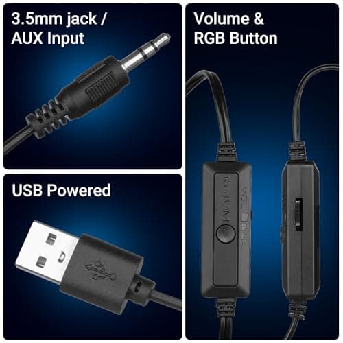 ZEBRONICS Igloo 2, 2.0 USB Computer Speakers, 10 Watts, RGB LED, USB Powered, AUX, Volume Control Pod for PC, Laptops, Desktop (Black) 6