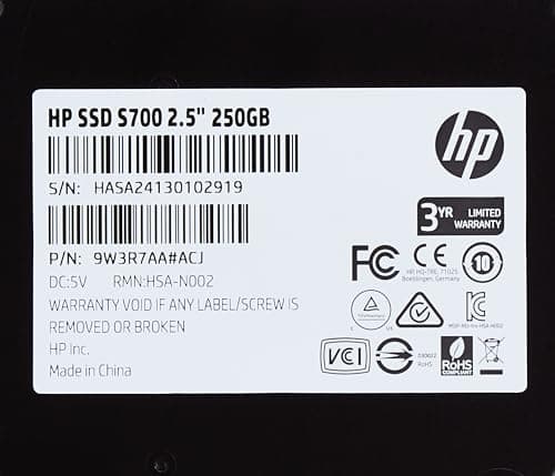 HP S700/Solid State Drive/2.5 inch/250GB/SATA3 SSD/Black 3