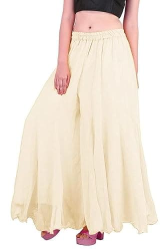 Kicha Flared Georgette Palazzo for Womens(KTB-UGP-OW-013-M) Off White 3
