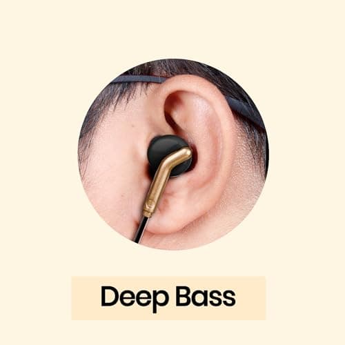 ZEBRONICS Bro 3.5Mm Wired in Ear Earphones, in-Line Mic, Deep Bass, 1.2M Strong and Long Lasting Cable, Light Weight, Compatible with Mobile | Tablet | Laptop (Black + Gold) 4