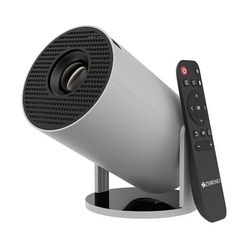 Zebronics PixaPlay® 73 Android Smart Projector, 720p Native, Support 4K, OTT Apps (Netflix, PrimeVideo, Hotstar), 200° Rotatable, 3700 Lumens, Auto Keystone, Miracast, 3W Speaker, 130" Screen, WiFi|BT