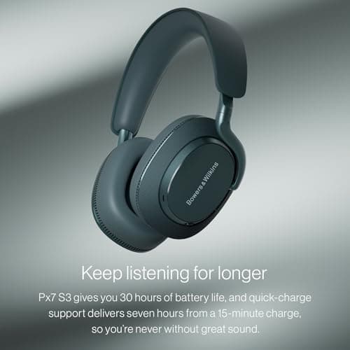 Bowers & Wilkins Px7 S3 Over-Ear Headphones, High-Resolution Sound, Comfortable Fit, Bluetooth, Active Noise Cancelling & Transparency Mode, 30-Hour Playtime, Quick Charge Support, Anthracite Black 5