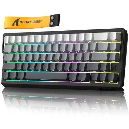 ATTACK SHARK X68 HE 8000Hz Rapid Trigger Keyboard, 0.01mm RT Accuracy Wired Gaming Keyboard with Magnetic Switch, Adjustable Actuation, Rapid Trigger, Snap Tap, RGB Lighting for PC/Mac, Moonlight