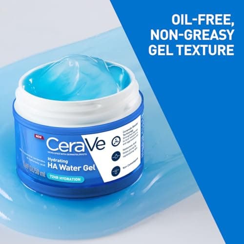CeraVe HA Water Gel with Hyaluronic Acid, Ceramides & Niacinamide for Plumpy hydration|Oil-free gel moisturizer| 3 sec fast absorption| Dermat recommended for Women & Men| 50 ml 4