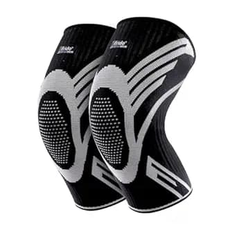 Frido Active Knee Cap Support for Men & Women | Pain Relief Knee Brace | Anti-Sweat & Comfortable | Compression Knee Supporter for Joint Support, Sports, Gym & Injury Recovery (1 Pair) Black, Large