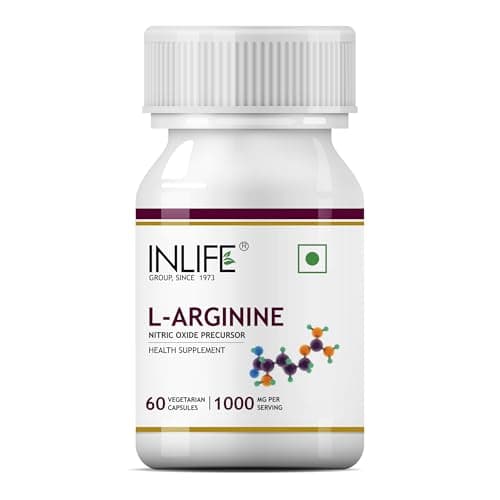 INLIFE L-Arginine 1000mg, Nitric Oxide & Muscle Stamina, 60 Veg Capsules (Pack of 1) 2
