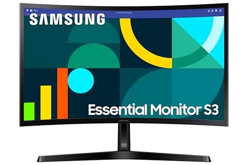Samsung 24" Curved Monitor|1800R Curved Screen|100Hz|4ms|SRGB 95%|Ports-HDMI,D-Sub,Headphone|Game Mode|EyeSaver Mode|16.7M Color Support|Flicker Free|Off Timer Plus|LS24D368GAWXXL|Black