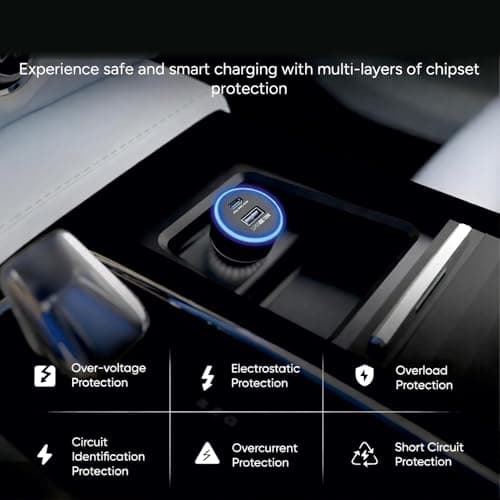 EDDIKTION RAPIDX 165W Super Fast Car Charger | Dual Port USB A 120W and USB C 45W PD Fast Charging Adapter | Universal 12V-24V Fast Car Charger for All Type of Mobile, Smartphone,Watch (Black) 3