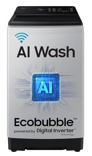 Samsung 8 Kg, 5 Star, AI Wash, AI Energy Mode, Wi-Fi, Ecobubble, AI VRT+, Super Speed, Soft Closing Door, Digital Inverter, Fully-Automatic Top Load Washing Machine (WA80F08S2LTL, Lavender Gray)