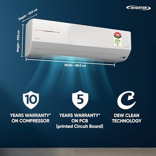Daikin 1.0 Ton 5 Star, New Star rated, Inverter Split AC (Copper, PM2.5 Filter, MTKM35XV16, White) 3