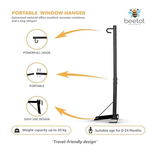 beetot Baby Set | Pure Cotton Cloth, Removable Pad, Mosquito Net, Spring, Triangle, Window Hanger | FS-Stripe (Dark Blue) 6