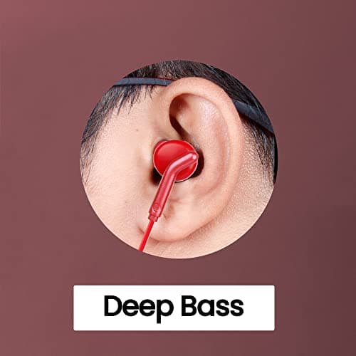 ZEBRONICS Bro in Ear Wired Earphones with Mic, 3.5mm Audio Jack, 10mm Drivers, Phone/Tablet Compatible (RED) 4