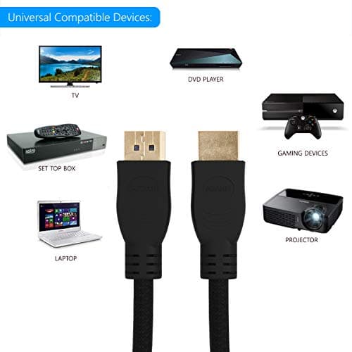 AGARO Hdmi To Hdmi V2.0 Nylon Braided Cable For Monitor, Television, Dvd Player (Black, 3M) 5