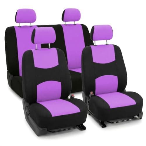 FH Group FB050114 Flat Cloth Seat Covers (Burgundy) Full Set with Gift – Universal Fit for Cars Trucks & SUVs