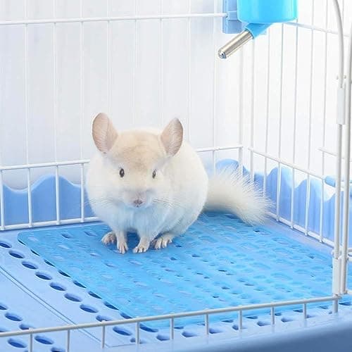 Qpets® 2Pcs Rabbit Cage Mat Hollow Mat For Rabbit Cage 9.8 By 13.5 Inches,Small Pet Plastic With 8Pcs Fixed Clip,Dry For Guinea Pig Hamster 2