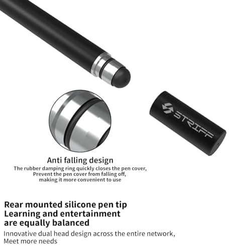 STRIFF Universal Capacitive Stylus, High-Precision Capacitive Pen for Touch Screen Devices (iPad, X/ 8/8 Plus, Samsung Galaxy Note 8 and More) Black 3