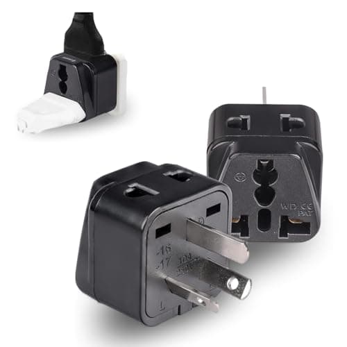 OREI India Australia Plug Converter, India to China, Australia, New Zealand - Type I - 2 in 1 - Perfect for Laptop, Camera Chargers - CE - RoHS - 2 Pack - Black - 5 Years Warranty