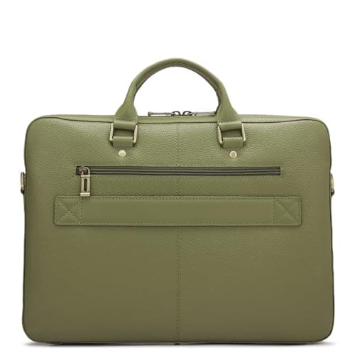 Da Milano Leather Laptop Bag for Men & for Women - Fits Upto 16" Laptop - Green 5