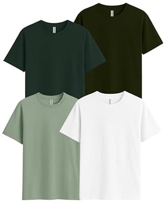 Sleepynuts Men's Regular Fit Round Neck Half Sleeves Solid Casual Wear T-Shirt