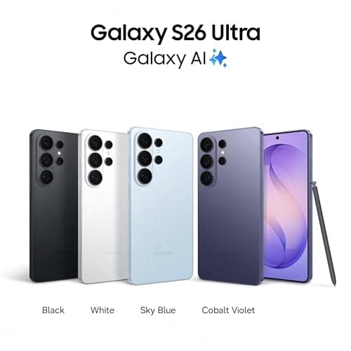 Samsung Galaxy S26 Ultra 5G (Sky Blue, 12GB RAM, 512GB Storage) with Built-in Privacy Display, AI Phone, Photo Assist, Creative Studio, 200MP Camera, 5000mAh Battery and Snapdragon 8 Elite Gen 5 2