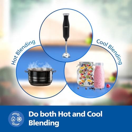 PHILIPS HL1681 Hand Blender |Powerful 300W Motor with Rust free steel arm |Easy single trigger operation |Specially designed blades |Ergonomically designed |Wall bracket for storage, 2year warranty 4