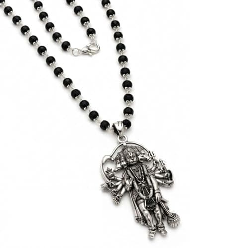 100% Original Karungali Mala with Panchmukhi Hanuman Ji Locket | Lab Certified Black Ebony Wood 54 Beads Mala for Protection, Wealth & Spiritual Healing | Premium Karungali Malai for Men & Women (7mm)