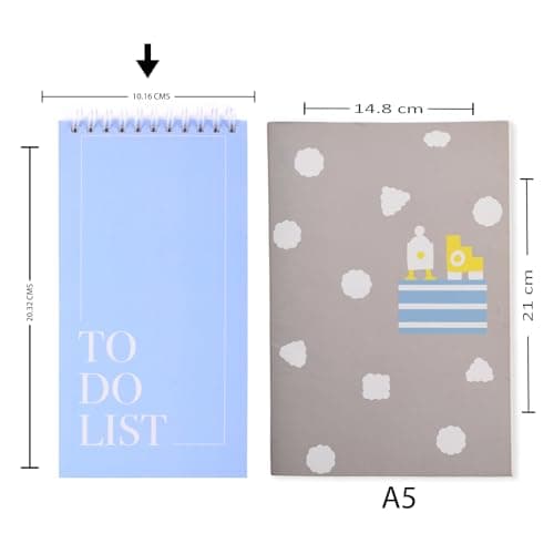 Papboo Easy to Carry To-Do List, Planner, Check list With 80 Printed Sheets Matte Finished Cover (Sky Blue) 5