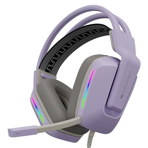 ZEBRONICS Havoc Premium Gaming Over Ear Wired Headphone with Dolby Atmos Subscription, 50mm Neodymium Drivers, Extra Soft Ear Cushion, Suspension Headband,Braided Cable (Purple)