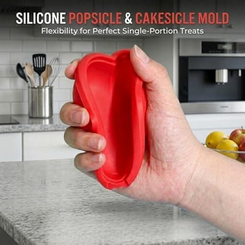 Solitude Set of 4 Heart Shaped Silicone Popsicle Moulds | BPA Free Food Grade Reusable Non-Stick Candy Mold | DIY Ice Cream, Chocolate, Jelly, Lollipop and Cake Pop Maker, Multicolour 5