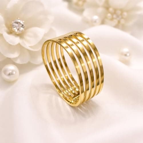 MEENAZ Gold Bangle Set Broad Design Bracelet for Women Stylish |Stainless Steel Design Kada for Girls| Anti Tarnish Jewellery for women | Valentine Gift for girlfriend Wife gifts for woman-314 3