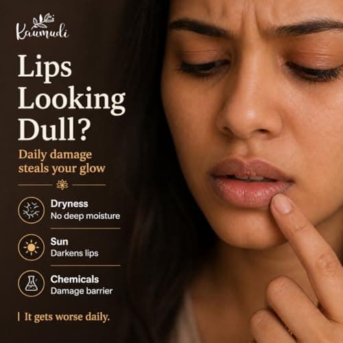Kaumudi Handmade & 100% Natural 3in1 Lip Balm Combo (Lip Tint|Cheek Tint|Eye Shadow) made with Rose & Saffron Ess. oil | Best for Dry, Damaged & Chapped Lips | Hydrates & Moisturizes (Glow - Cherry -  4