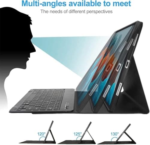Galaxy Tab S7 FE Case with Keyboard, 7 Colors Backlit Detachable Bluetooth Keyboard for Samsung S7 FE/ S7 Plus/S8 Plus/S8+ 12.4 inch Tablet Slim Smart Cover with S Pen Holder (Normal, S7 FE 12.4 inch) 5