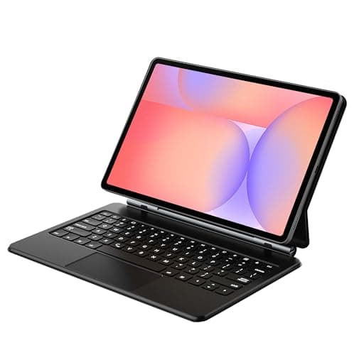 ProElite Magnetic Bluetooth TouchPad Keyboard case for Galaxy Tab S9 FE/S10 FE 10.9"/S10 lite 10.9"/S9/S8/S7 11 inch Tablet, Floating Cantilever Design, Keyboard with Built-in Colourful backlit, Black