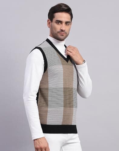 Monte Carlo Mens Self Design Black V Neck Sleeveless Sweater (1243357SL-1-38) 3