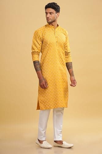 BE ACTIVE Cotton | Traditional and Elegant Look | Indian Kurta for Men | Full Sleeve Kurta C-RF0062 KR 1 M 5