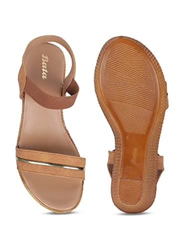Bata LILLE Women's Wedge Heel Sandal - OLIVE 6 UK (6617015) 5