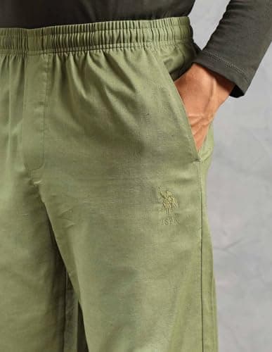U.S. Polo Assn. Relaxed Fit Cotton Linen OELP8 Lounge Pants - Pack Of 1 (Sage) 6