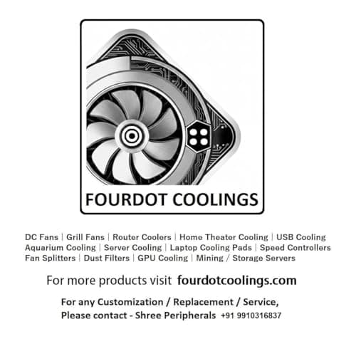 Fourdot 120mm 5Inch Cabinet Cooling Fan 12V Model 12038 (PWM Motherboard Connector) 5