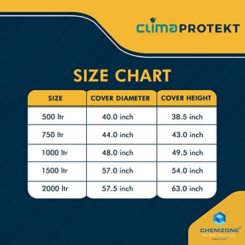 Chemzone Water Tank Insulation Cover | Heavy Duty 3 Layer Thermal Jacket | UV Resistant Waterproof Material | Adjustable Fit with Secure Straps |Keeps Water Cool in Summer&Warm in Winter(750Liters) 5