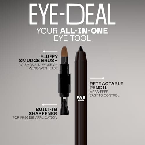 FAE Beauty 24Hr Longstay Eye-Deal Intense Gel Kajal -Smudgeproof, Waterproof, With Built-in Sharpener & Fine Bristle Brush| Matte Finish | One Swipe Application, Non-Irritant, Ophthalmologically & Der 4